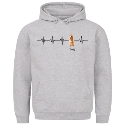 Mein Herzschlag für… – Personalisierbarer Premium Hoodie mit deinem Hund