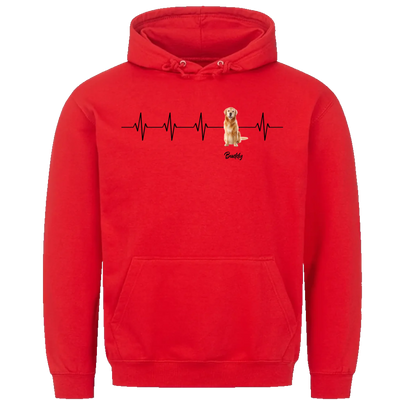 Mein Herzschlag für… – Personalisierbarer Premium Hoodie mit deinem Hund